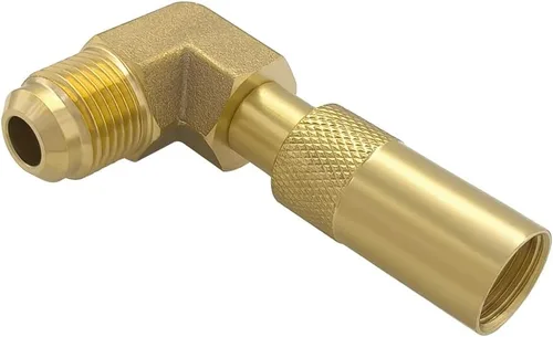 Miniatura 5 de Hooshing Adaptador de codo de propano de 3/8 pulgadas, adaptador de propano macho para conversión de baja presión para parrilla de camping de mesa