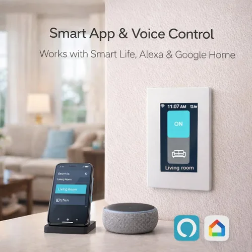 Miniatura 6 de LANBON Interruptor de luz inteligente L9 LCD: mira lo que controlas de un vistazo, pantalla activada por movimiento y luz automática inteligente