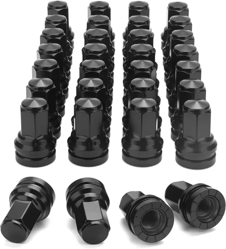 Miniatura 11 de Tuercas de llanta de 14 x 1.5 para Ford F150 2015-2024, diseño sólido de una pieza para F-ord Expedition F-150 Lincoln Navigator en ruedas de Negro