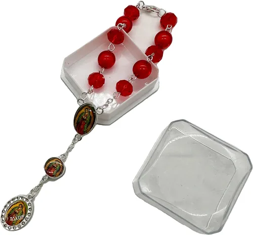 Miniatura 10 de Nuestra Señora Guadalupe Virgen María Centro de mesa Bautismo Recuerdos de Bautizo Rosario Pulsera Recuerdos Fiesta de Recuerdos - 12 Piezas