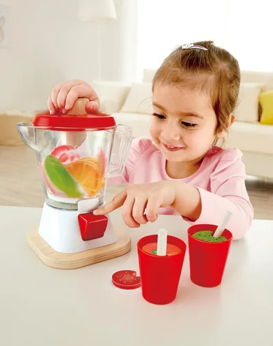 Miniatura 4 de Hape Batidora de batidos Juego de batido de cocina multicolor completo con tazas y pajitas, 9.44 pulgadas