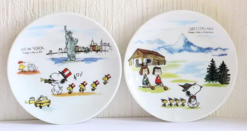 Miniatura 8 de Australia Canada Snoopy Mini Plato, Juego de 2