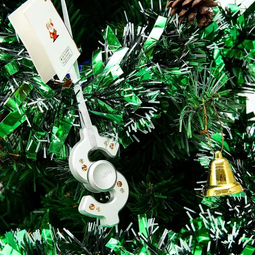 Miniatura 3 de Adorno colgante de dólar para árbol de Navidad chapado en oro de 24 quilates con cristales de Halloween, decoraciones de Navidad para decoración