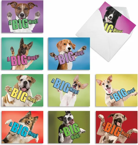 Miniatura 13 de The Best Card Company - 10 tarjetas de perro en blanco surtidas (4 x 5.12 pulgadas) - Adorables tarjetas de notas de animales en caja para todas