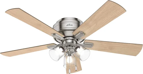 Miniatura 18 de Hunter Ventilador de techo interior de 52 pulgadas con luces LED y cadena de tracción, ventilador de techo de perfil bajo, 5 aspas, para dormitorio
