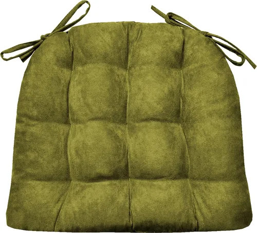 Miniatura 19 de Barnett Almohadilla para silla de comedor con lazos. Gamuza microfibra, microgamuza, reversible, relleno de espuma de látex, se puede lavar a Negro