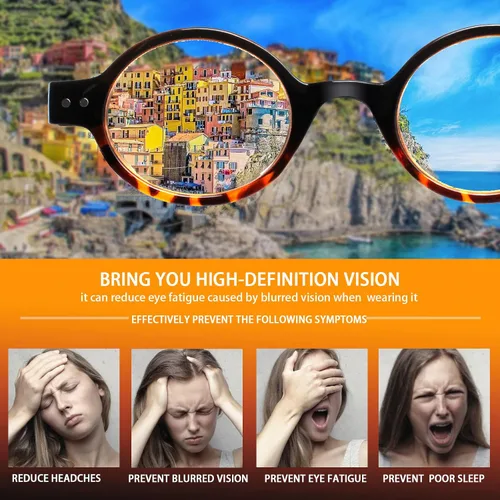Miniatura 7 de Joschoo - Paquete de 5 gafas de lectura retro redondas, mini y pequeñas, cómodas para mujeres y hombres (5 mix-2, 1.0)