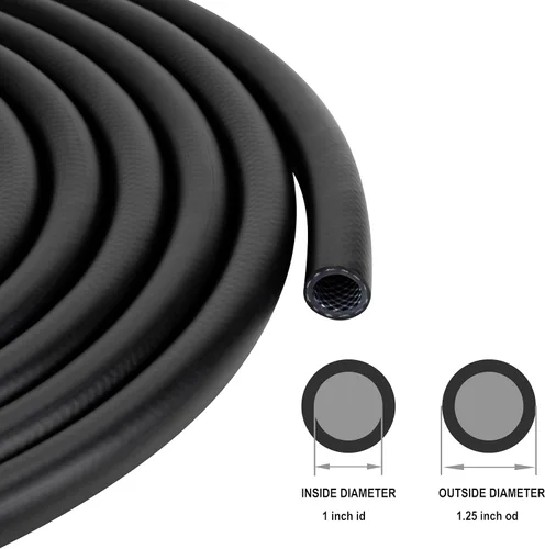 Miniatura 3 de Tubo de vinilo de plástico trenzado negro de alta presión de 1 pulgada a 10 pies, manguera de tubo de PVC reforzado, flexible, sin BPA, perfecto