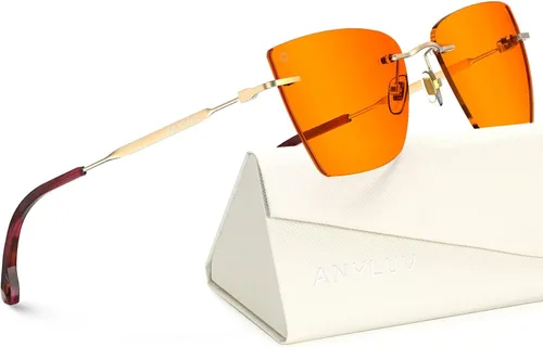 Miniatura 28 de ANYLUV Rimless Blue Light Glasses for Women/Men, Fashion Lightweight Blue Light Blocking Glasses with Stylish Metal Temples