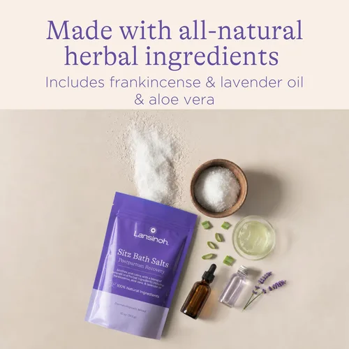 Miniatura 6 de Lansinoh Sales de Baño de Asiento, Esenciales Posparto y Tratamiento de Hemorroides, Remojo de Baño de Sales de Epsom con Aceite de Lavanda, Olíbano