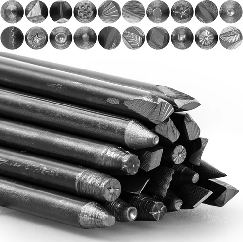 Miniatura 7 de 20 paquetes de punzones de acero, juego de sellos de flores de 4 mm, práctico kit de estampado de metal, herramientas de joyería para anillos, kit