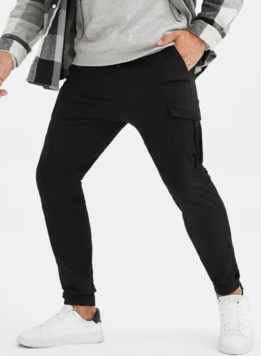 Miniatura 2 de JMIERR Pantalones cargo de moda para hombre, casuales, de algodón, elásticos, de sarga con cordón, pantalones deportivos con 6 bolsillos