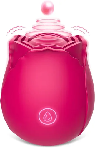 Juguetes de rosa vibrador clitoral para mujeres, estimulador sexual Vlatne con 7 modos de golpeteo alucinante, cosquilleo del pezón y del clítoris