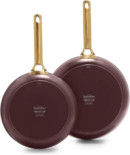 Miniatura 14 de GreenPan Reserve - Juego de sartenes de 10 y 12 pulgadas, antiadherentes, de cerámica saludable y anodizadas duras, sin PFAS, inducción, aptas