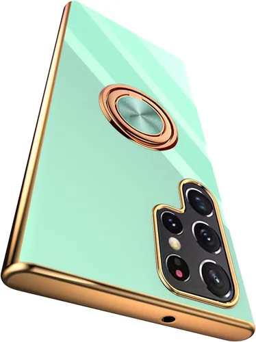 Miniatura 20 de Compatible para Samsung Galaxy S22 Funda con Soporte de Anillo Kickstand [con Magnético] TPU Suave Resistente a Golpes Electrochapado Funda Púrpura