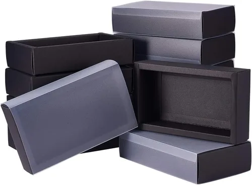 Miniatura 10 de BENECREAT Paquete de 12 cajas rectangulares de papel kraft de 7 x 5 x 1.5 pulgadas con ventana de plástico de PVC para regalos de fiesta, dulces