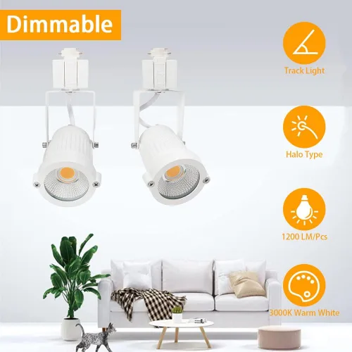 Miniatura 5 de Cabezales de iluminación de pista de 12 W, cabezales de luz de riel H para iluminación de acento, tareas, obras de arte, hogar, luces de pista Blanco