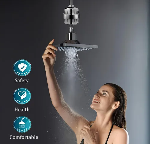 Miniatura 7 de Filtro de ducha para agua dura, suavizante de agua de alto rendimiento, elimina el cloro y el fluoruro. Agua blanda filtrada con vitamina A С E. El