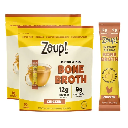 Miniatura 14 de Zoup! Mezcla de caldo de hueso para beber instantáneamente, apto para paleo y cetogénico, con 0.44 onzas de proteína, sin OMG, paquete de proteína