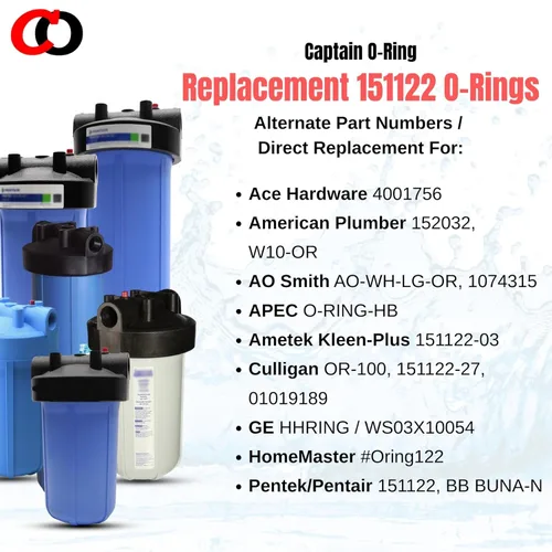 Miniatura 2 de Captain O-Ring - Juntas tóricas de repuesto 151122 compatibles con filtros de agua Pentair Pentek Big Blue Tamaño OEM ORing Buna-N (paquete de 3)