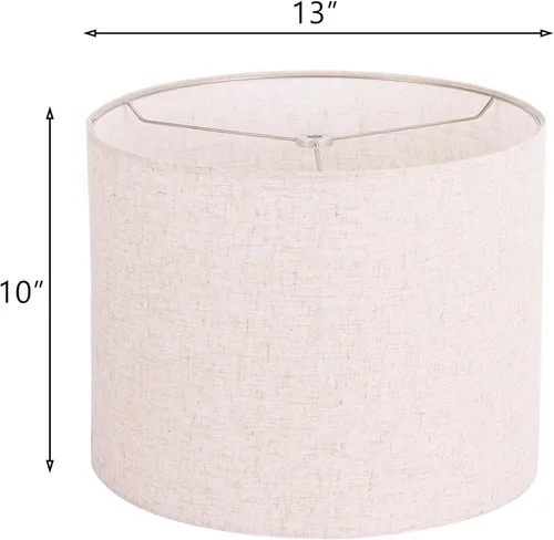 Miniatura 2 de Wellmet 13"x13"x10" Pantalla de lámpara para montar, para lámpara de mesa, lámpara de cabecera, lámpara de pie, pantalla de tambor de tela