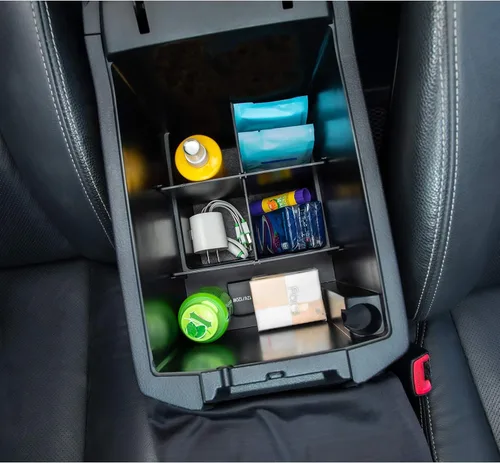 JDMCAR Compatible con accesorios Toyota 4Runner 2010-2024 Organizador de consola central, divisor de compartimento de materiales de ABS negro Negro