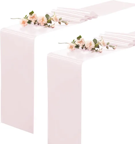 Miniatura 31 de Paquete de 2 caminos de mesa negros de 12 x 108 pulgadas, camino de mesa rectangular de seda satinada suave para bodas, banquetes, decoración