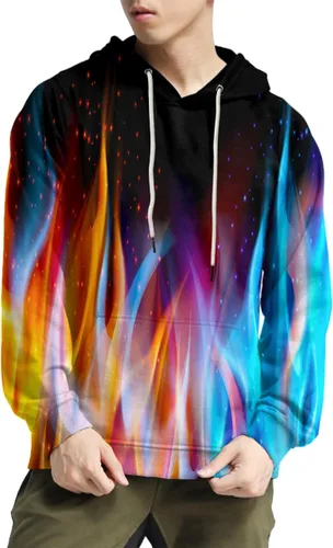 Miniatura 4 de Syaimn sudadera con capucha, casual, unisex, estampado 3D, para entrenamiento