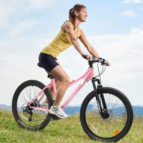 Miniatura 2 de Ecarpat 24/26 Inch Mountain Bike for Women Girls, 21-Speed Mountain Bicycle with Disc/V-Brakes and Front Fork Suspension, Carbon Steel Frame MTB Bike