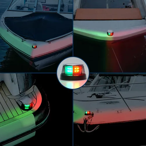 Miniatura 6 de marinexplore - Luces de navegación para barco Bi-Color Luz de proa para pontón, skeeter, bote de motor y skiff lámpara LED de navegación marina