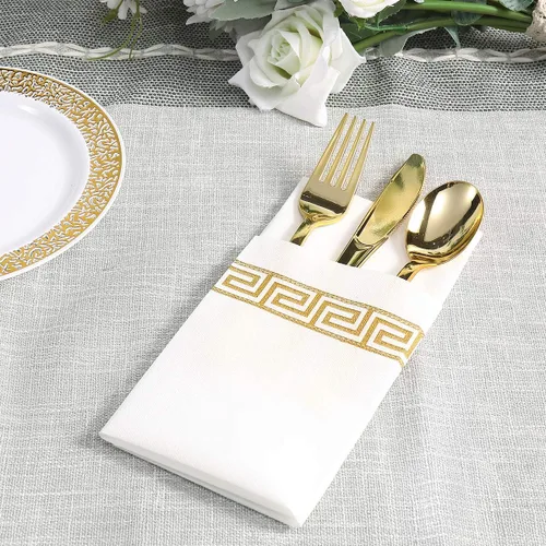 Miniatura 2 de Vplus Paquete de 200 toallas desechables para baño, servilletas decorativas de baño, servilletas desechables suaves y absorbentes, como para cocina