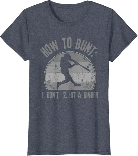 Miniatura 66 de Cómo Bunt Don't Hit A Dinger - Camiseta divertida de béisbol y sóftbol, Negro, S