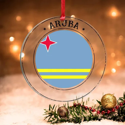 Miniatura 32 de Adorno de árbol de Navidad de Bahamas, bandera de las Bahamas, adornos acrílicos para decoraciones de Navidad, bandera nacional, recuerdo del país