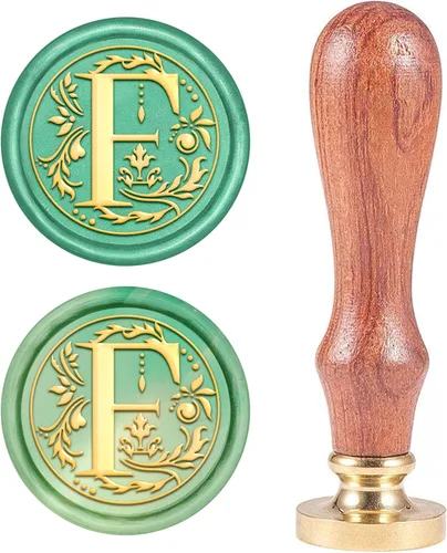 Miniatura 22 de Sello de cera inicial S CRASPIRE, sello de cera de letra alfabética vintage, sello de cera medieval de hojas de olivo clásico de 25 mm, cabeza