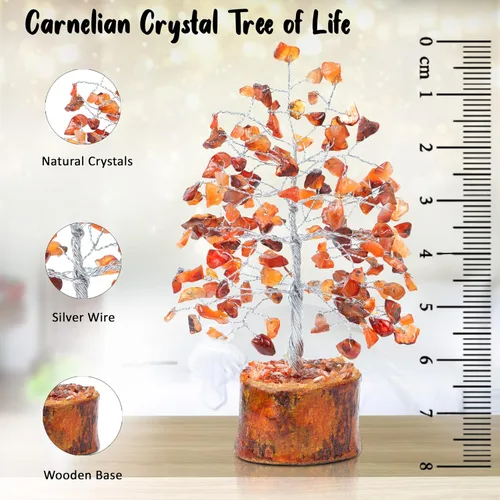 Miniatura 4 de Crocon® Bonsái de árbol de cristal curativo de cornalina, decoración de escritorio para mujer, decoración de habitación y oficina, regalo