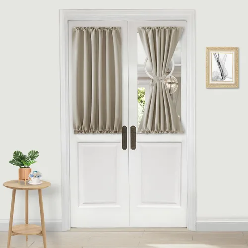 Miniatura 197 de DWCN Cortinas para puerta francesa: cortina térmica con bolsillo para barra para puertas con ventana de vidrio, puertas de cocina y patio