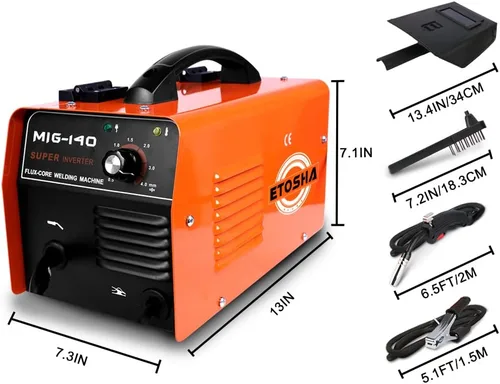 Miniatura 6 de ETOSHA Soldador MIG de 140 amperios, soldador de núcleo de flujo AC 110 V sin gas con inversor IGBT, soldadores automáticos de alimentación