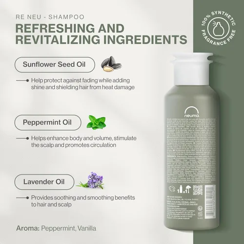 Miniatura 3 de Neuma Re Neu Champú sin sulfato para eliminación de acumulación y cuidado del cuero cabelludo Champú aclarante con menta y lavanda Fórmula