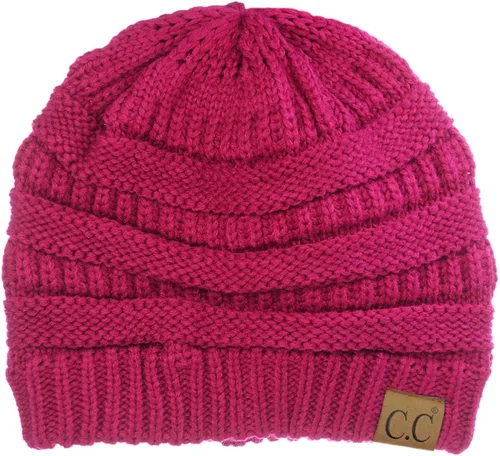 Miniatura 4 de C.C - Gorro de punto trenzado, elástico, moderno, grueso, suave y abrigado