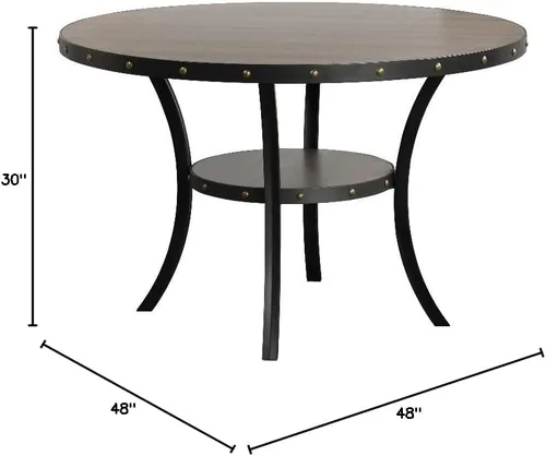 Miniatura 3 de New Classic Furniture Classic Furniture Crispin - Mesa de comedor redonda de madera maciza, 48 pulgadas, color gris