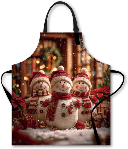Miniatura 16 de Nuxovilar Delantales para mujer con bolsillos, 26.77 x 30.7 pulgadas, ideal para cocinar, hornear, reuniones de Navidad