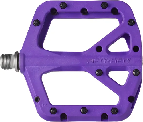 Miniatura 13 de FIFTY-FIFTY Pedales de bicicleta de montaña, compuesto de nailon MTB antideslizante, pedales de bicicleta de 9/16 pulgadas, plataforma plana ligera