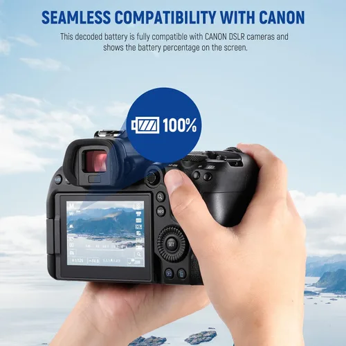 Miniatura 4 de NEEWER Juego de batería y cargador de repuesto para LP-E6 LP-E6N, compatible con Canon 5D Mark II III 5D Mark IV 6D Mark II 7D Mark II 70D 80D 90D