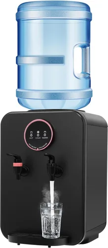 Dispensador de agua de encimera de carga superior de 110 V, mini dispensador de enfriador de agua con agua fría caliente y temperatura ambiente,