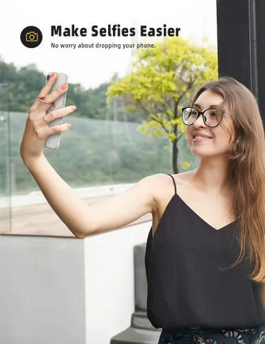 Miniatura 4 de Lamicall Anillo para Teléfono Celular Oro Rosa, Soporte Adhesivo Universal con Agarre para Dedos, Compatible con iPhone 17 16 15 Pro Max XR X