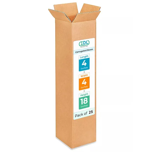 Miniatura 248 de IDL Packaging Paquete de 5 cajas de envío altas de 8 x 8 x 48 pulgadas, extra resistentes de 200 libras frente a caja regular, cajas de mudanza