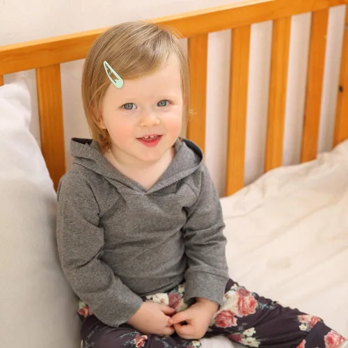 Miniatura 3 de Ropa de bebé niña de manga larga con capucha sudadera con pantalones florales con diadema conjuntos de ropa