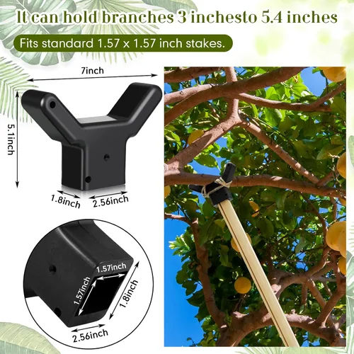 Miniatura 2 de Yungyan 2 soportes para árboles, soporte de plástico para ramas de frutas, soporte para árbol que evita que se rompan para viñedos, jardines