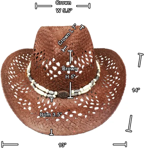 Miniatura 4 de Sombrero de vaquero de paja para hombres y mujeres, sombrero de sol Sombreros Vagueros Classic Western Accents Sombreros