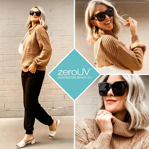 Miniatura 6 de zeroUV - Gafas de sol cuadradas retro de moda de gran tamaño para mujer estilo vintage 1969pulgadas